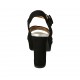 Sandalo da donna in camoscio nero e pelle laminata argento con cinturino, plateau e tacco 9 - Misure disponibili: 32, 33, 34, 42, 43, 44, 45