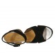Sandale pour femmes en daim noir et cuir lamé argent avec courroie, plateforme et talon 9 - Pointures disponibles:  42, 43