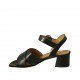 Sandale pour femmes en cuir noir avec courroie talon 4 - Pointures disponibles:  33, 34, 42, 43, 44, 45, 46
