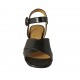 Sandale pour femmes en cuir noir avec courroie talon 4 - Pointures disponibles:  33, 34, 42, 43, 44, 45, 46