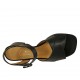 Sandale pour femmes en cuir noir avec courroie talon 4 - Pointures disponibles:  33, 34, 42, 43, 44, 45, 46