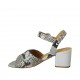 Sandale pour femmes avec courroie en cuir imprimé bleu clair et noir talon 5 - Pointures disponibles:  32, 33, 34, 42, 43, 44, 45, 46