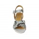 Sandale pour femmes avec courroie en cuir imprimé bleu clair et noir talon 5 - Pointures disponibles:  32, 33, 34, 42, 43, 44, 45, 46