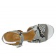 Sandale pour femmes avec courroie en cuir imprimé bleu clair et noir talon 5 - Pointures disponibles:  32, 33, 34, 42, 43, 44, 45, 46