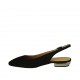 Woman's slingback pump in black suede heel 2 - Available sizes:  45