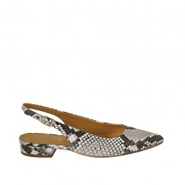 Slingback für Damen aus gedrucktem buntem Leder Absatz 2 - Verfügbare Größen:  42