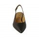 Slingback für Damen aus schwarzem Leder Absatz 2 - Verfügbare Größen:  46
