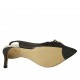Slingback für Damen mit Schnalle und Gummiband aus schwarzem Leder und platinfarbenem laminiertem Leder Absatz 8 - Verfügbare Größen:  32, 33, 34, 42
