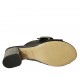 Sabot da donna con fibbia in pelle nera e laminata argento tacco 5 - Misure disponibili: 33, 34, 42, 43, 44, 45