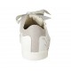 Woman's laced shoe in white and taupe floral printed laminated leather with removable insole wedge heel 2 - Available sizes:  33