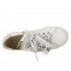 Schnürschuh mit abnehmbarer Innensohle aus weissem und taupefarbenem blumenbedrucktem laminiertem Leder Keilabsatz 2 - Verfügbare Größen:  33
