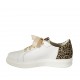 Chaussure pour femmes à lacets avec semelle amovible en cuir blanc et daim imprimé tacheté talon compensé 2 - Pointures disponibles:  42