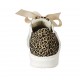 Chaussure pour femmes à lacets avec semelle amovible en cuir blanc et daim imprimé tacheté talon compensé 2 - Pointures disponibles:  42
