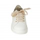 Chaussure pour femmes à lacets avec semelle amovible en cuir blanc et daim imprimé tacheté talon compensé 2 - Pointures disponibles:  42