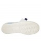 Scarpa stringata da donna in pelle bianca stampata floreale e laminata blu con plantare estraibile zeppa 2 - Misure disponibili: 46
