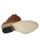 Stivaletto texano da donna con cerniera e punta ricamata in pelle color cuoio tacco 5 - Misure disponibili: 32, 33, 34, 42, 43, 44, 45