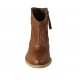 Stivaletto texano da donna con cerniera in pelle color cuoio tacco 5 - Misure disponibili: 32, 33, 34, 42, 43, 45, 46