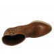 Stivaletto texano da donna con cerniera in pelle color cuoio tacco 5 - Misure disponibili: 32, 33, 34, 42, 43, 45, 46