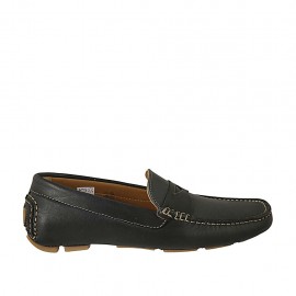 Mocasin para hombre en piel azul - Tallas disponibles:  37, 46, 47, 48, 49, 50, 52