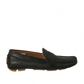 Mocasino para hombre en piel negra - Tallas disponibles:  36, 37, 47, 48, 49, 52