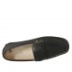 Men's car shoe in black leather - Available sizes:  36, 37, 47, 48, 49, 52