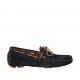 Men's car shoe with laces in blue suede - Available sizes:  36, 37, 46, 47, 48, 49, 50, 52