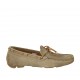 Men's laced car shoe in beige suede - Available sizes:  46, 47, 48, 49, 50