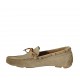 Men's laced car shoe in beige suede - Available sizes:  46, 47, 48, 49, 50