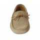 Men's laced car shoe in beige suede - Available sizes:  46, 47, 48, 49, 50