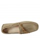 Men's laced car shoe in beige suede - Available sizes:  46, 47, 48, 49, 50