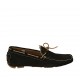 Men's car shoe with laces in black suede - Available sizes:  38, 46, 47, 48, 49, 50, 51, 52