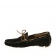 Men's car shoe with laces in black suede - Available sizes:  38, 46, 47, 48, 49, 50, 51, 52