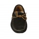 Men's car shoe with laces in black suede - Available sizes:  38, 46, 47, 48, 49, 50, 51, 52