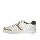 Scarpa da uomo stringata sportiva in pelle blu e bianca e pelle forata bianca e camoscio beige - Misure disponibili: 37, 38, 46, 47, 48, 49, 50