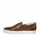 Men's loafer in brown leather and pierced leather - Available sizes:  38, 46, 48, 49, 50