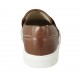 Men's loafer in brown leather and pierced leather - Available sizes:  38, 46, 48, 49, 50
