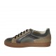 Scarpa stringata con cerniera e plantare estraibile da uomo in pelle avio e camoscio taupe - Misure disponibili: 37, 46, 47, 48, 50