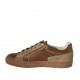 Men's laced shoe with zipper and removable insole in brown and tan leather and taupe suede - Available sizes:  37, 38, 47, 48, 49