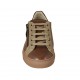Zapato para hombres con cordones, cremallera y plantilla extraible en piel marron y color cuero y gamuza gris pardo - Tallas disponibles:  37, 38, 47, 48, 49