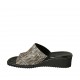 Sabo abierto para mujer en piel imprimida a rayas multicolores cuña 4 - Tallas disponibles:  34, 42, 43