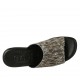 Sabo abierto para mujer en piel imprimida a rayas multicolores cuña 4 - Tallas disponibles:  34, 42, 43