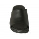 Woman's open mules in black leather wedge heel 4 - Available sizes:  42, 43