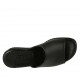 Woman's open mules in black leather wedge heel 4 - Available sizes:  42, 43