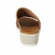 Sabot da donna con elastico in pelle intrecciata cuoio zeppa 4 - Misure disponibili: 42, 43, 44