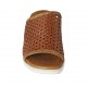 Sabot da donna con elastico in pelle intrecciata cuoio zeppa 4 - Misure disponibili: 42, 43, 44