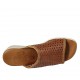 Sabot da donna con elastico in pelle intrecciata cuoio zeppa 4 - Misure disponibili: 42, 43, 44