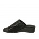 Sabot da donna con elastico in pelle intrecciata nera zeppa 4 - Misure disponibili: 42, 43