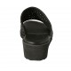 Sabot da donna con elastico in pelle intrecciata nera zeppa 4 - Misure disponibili: 42, 43