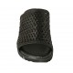 Sabot da donna con elastico in pelle intrecciata nera zeppa 4 - Misure disponibili: 42, 43