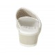 Mule ouvert pour femmes avec elastique en cuir tressé blanc et argent talon compensé 4 - Pointures disponibles:  34, 42, 43, 44